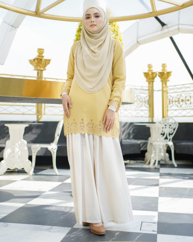 Baju Lasercut Allena - Yellow