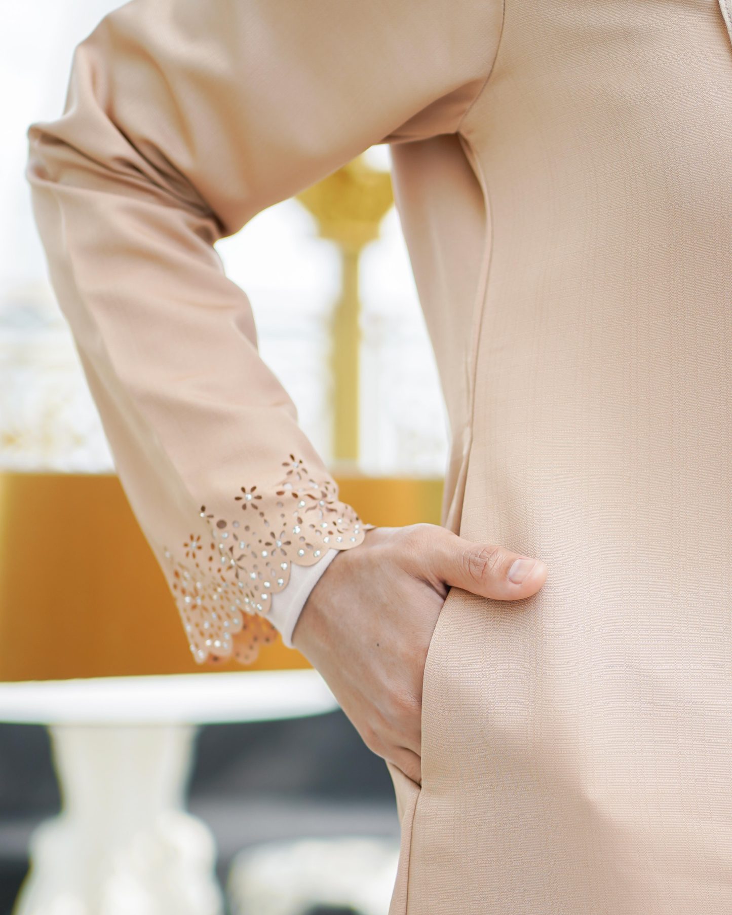 Baju Lasercut Allena - Latte Nude
