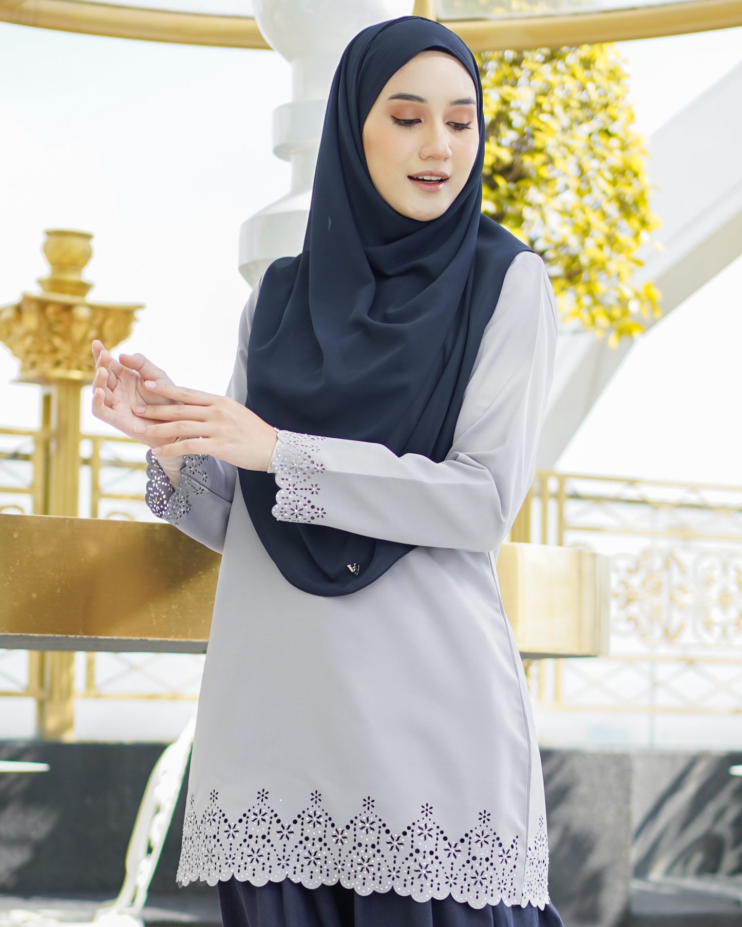 Baju Lasercut Allena - Rhino Grey