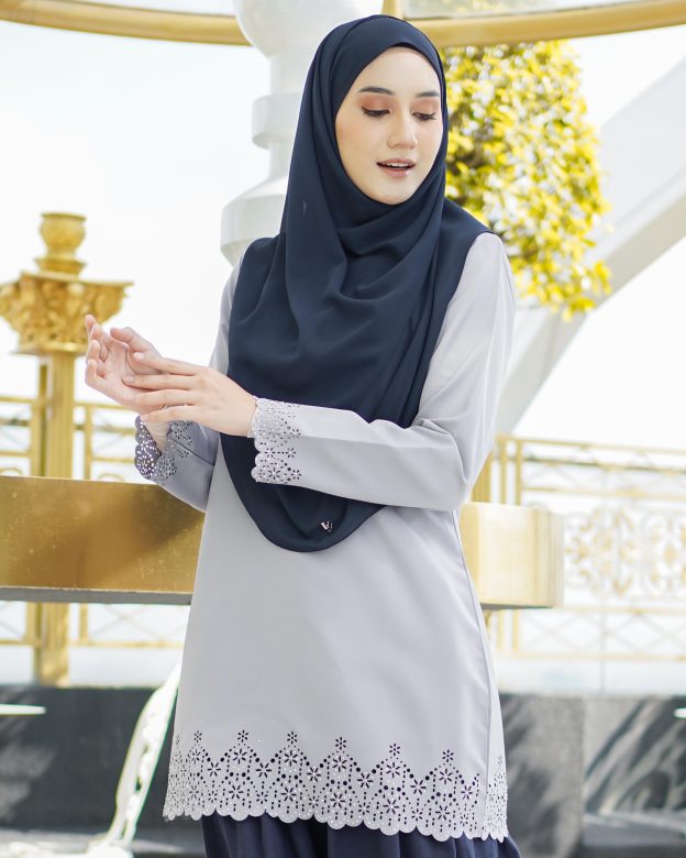 Baju Lasercut Allena - Rhino Grey
