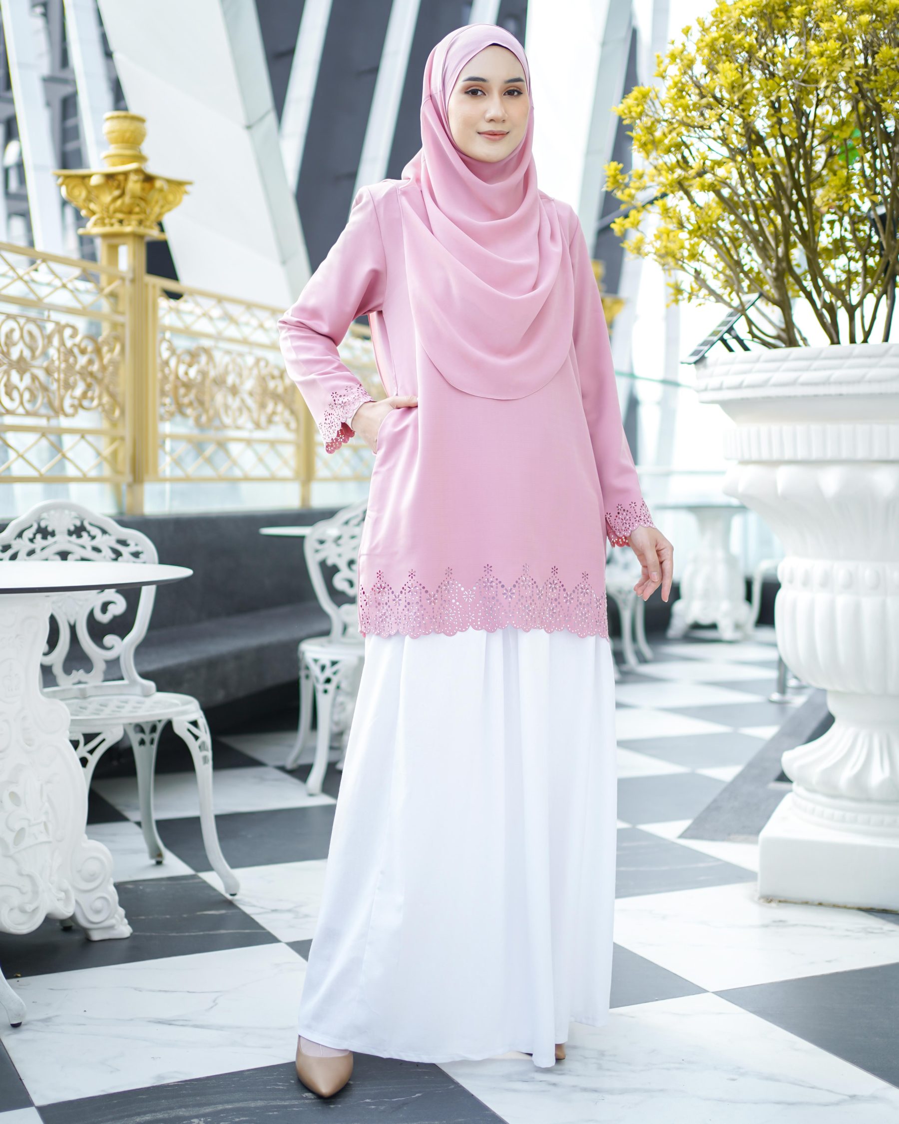 Baju Lasercut Allena - Thulian Pink