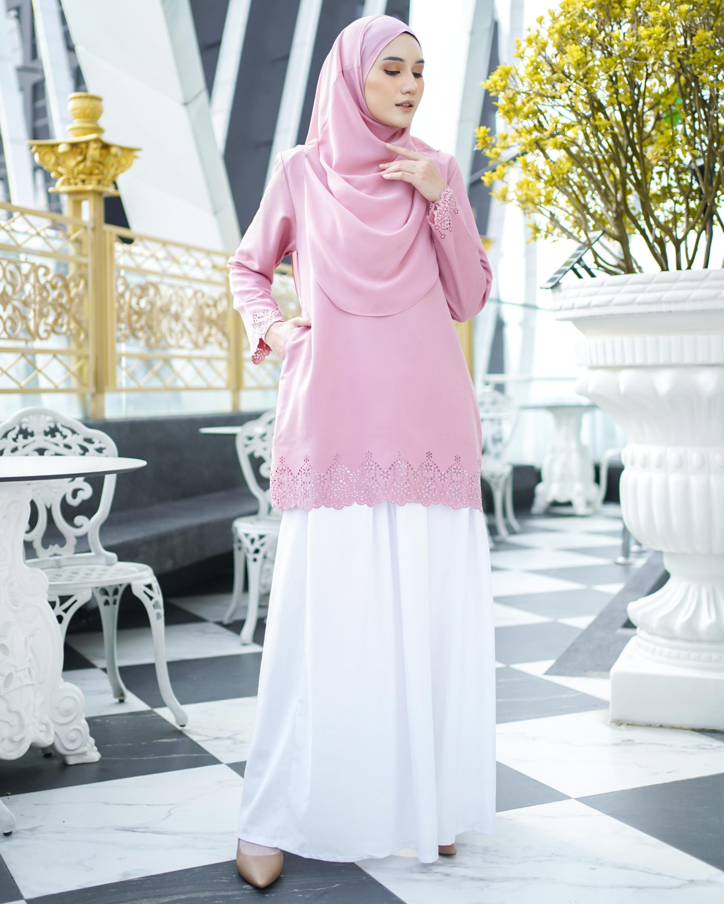 Baju Lasercut Allena - Thulian Pink