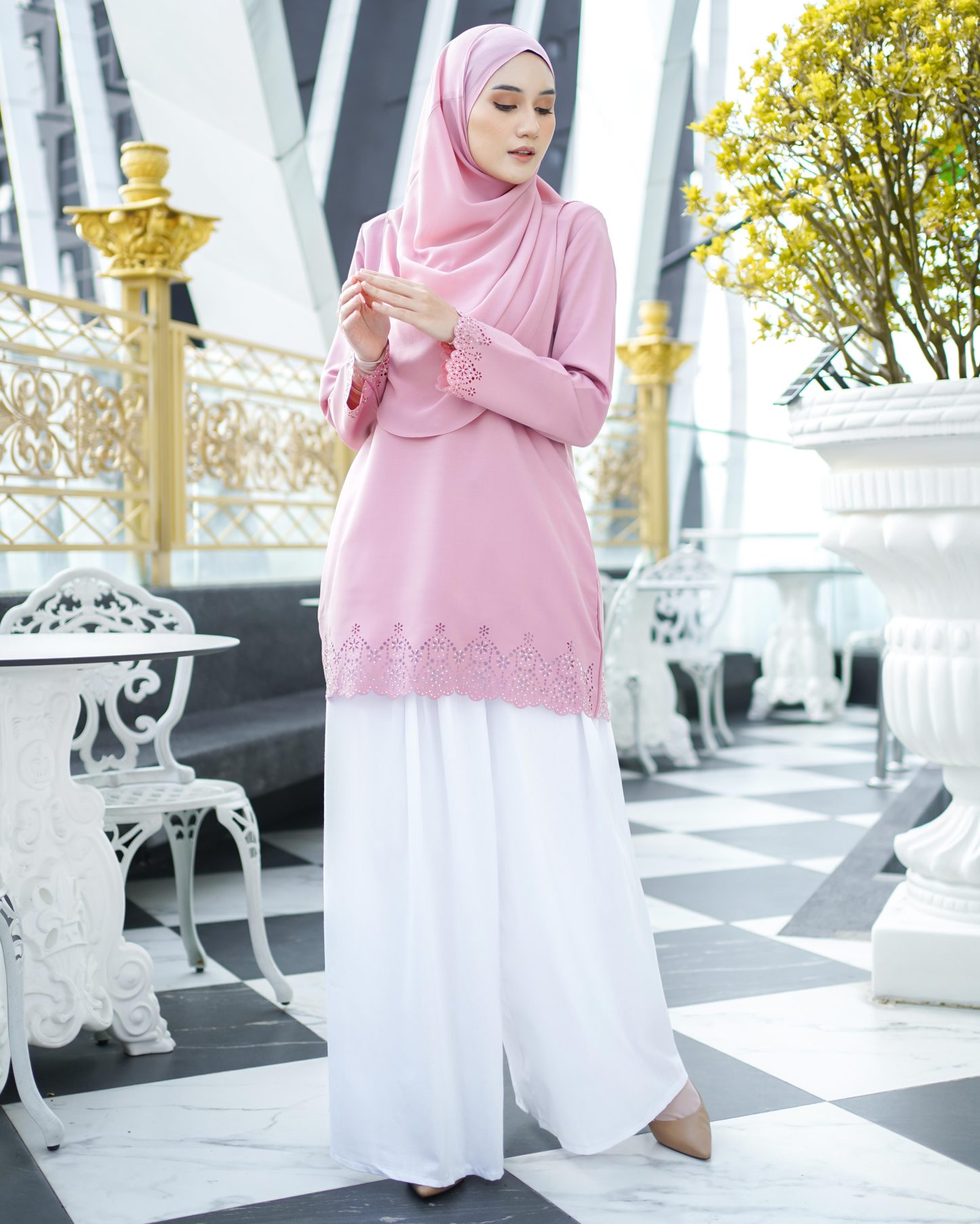 Baju Lasercut Allena - Thulian Pink