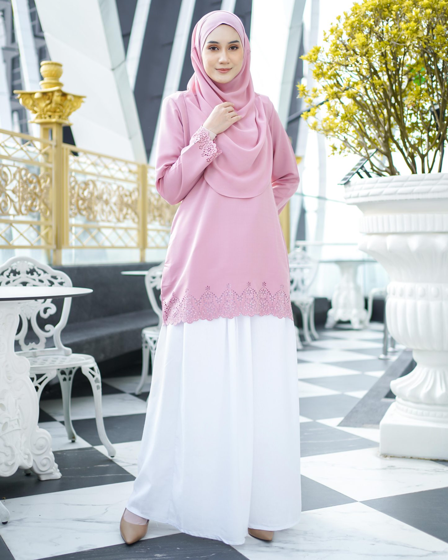 Baju Lasercut Allena - Thulian Pink