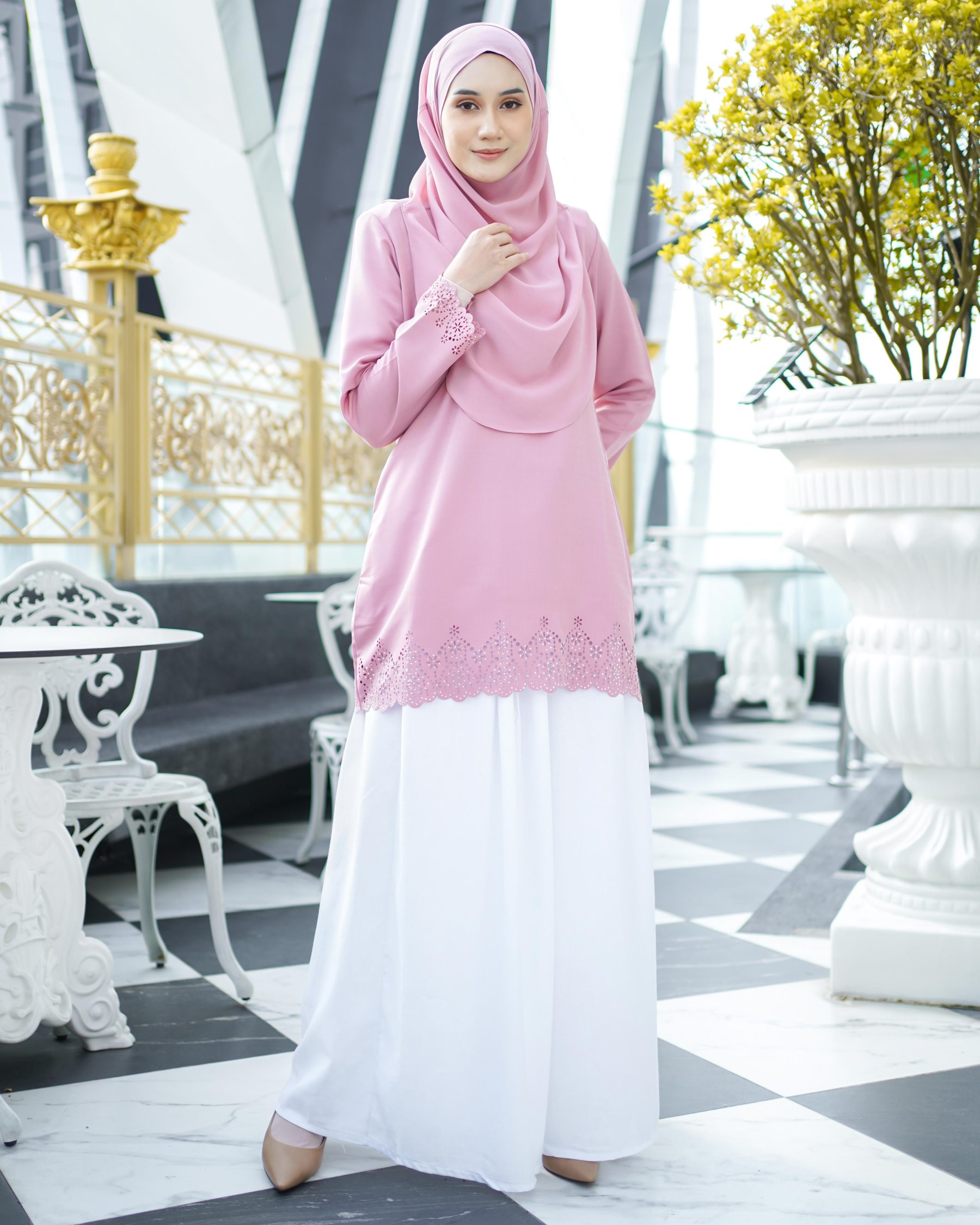 Baju Lasercut Allena - Thulian Pink