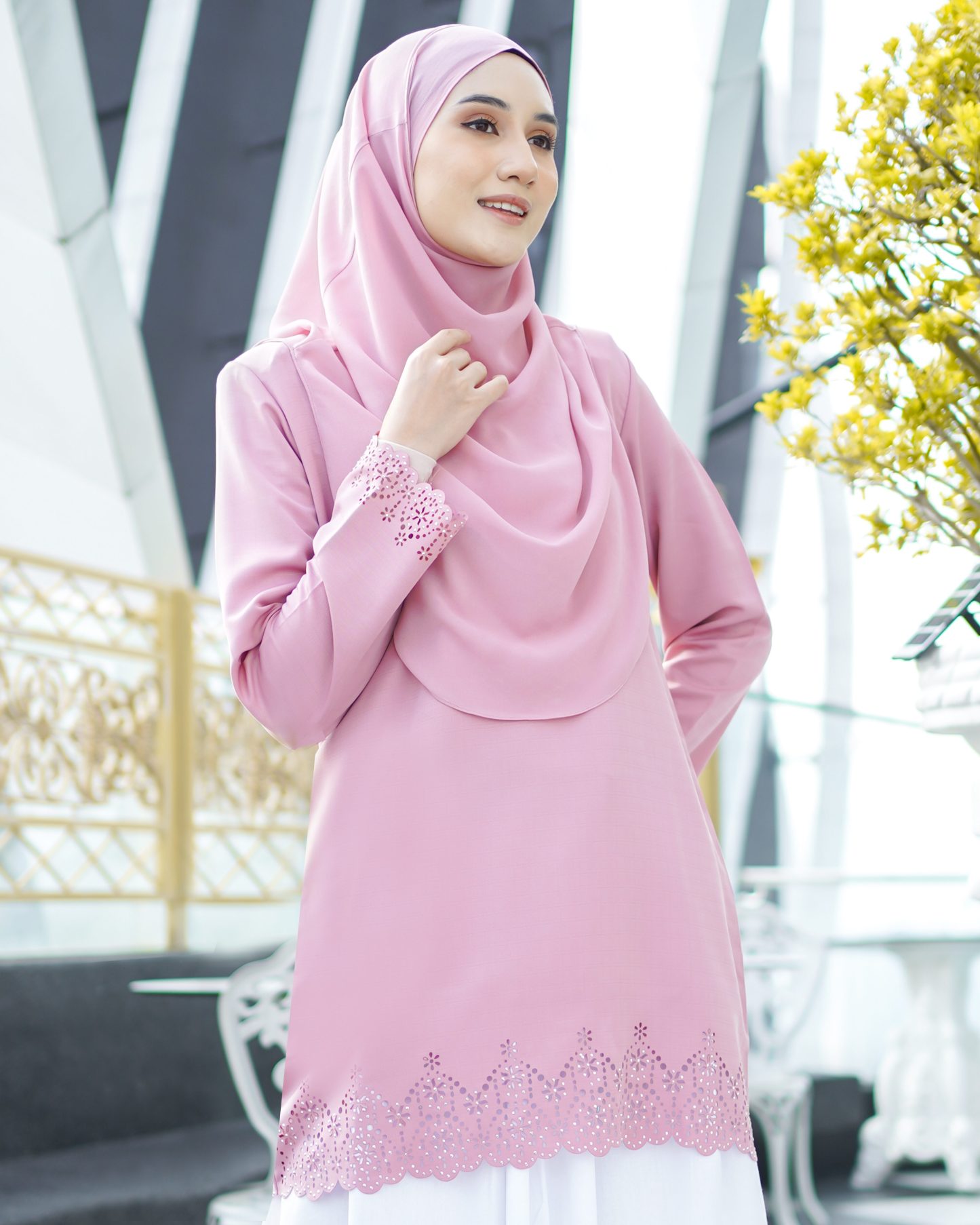 Baju Lasercut Allena - Thulian Pink