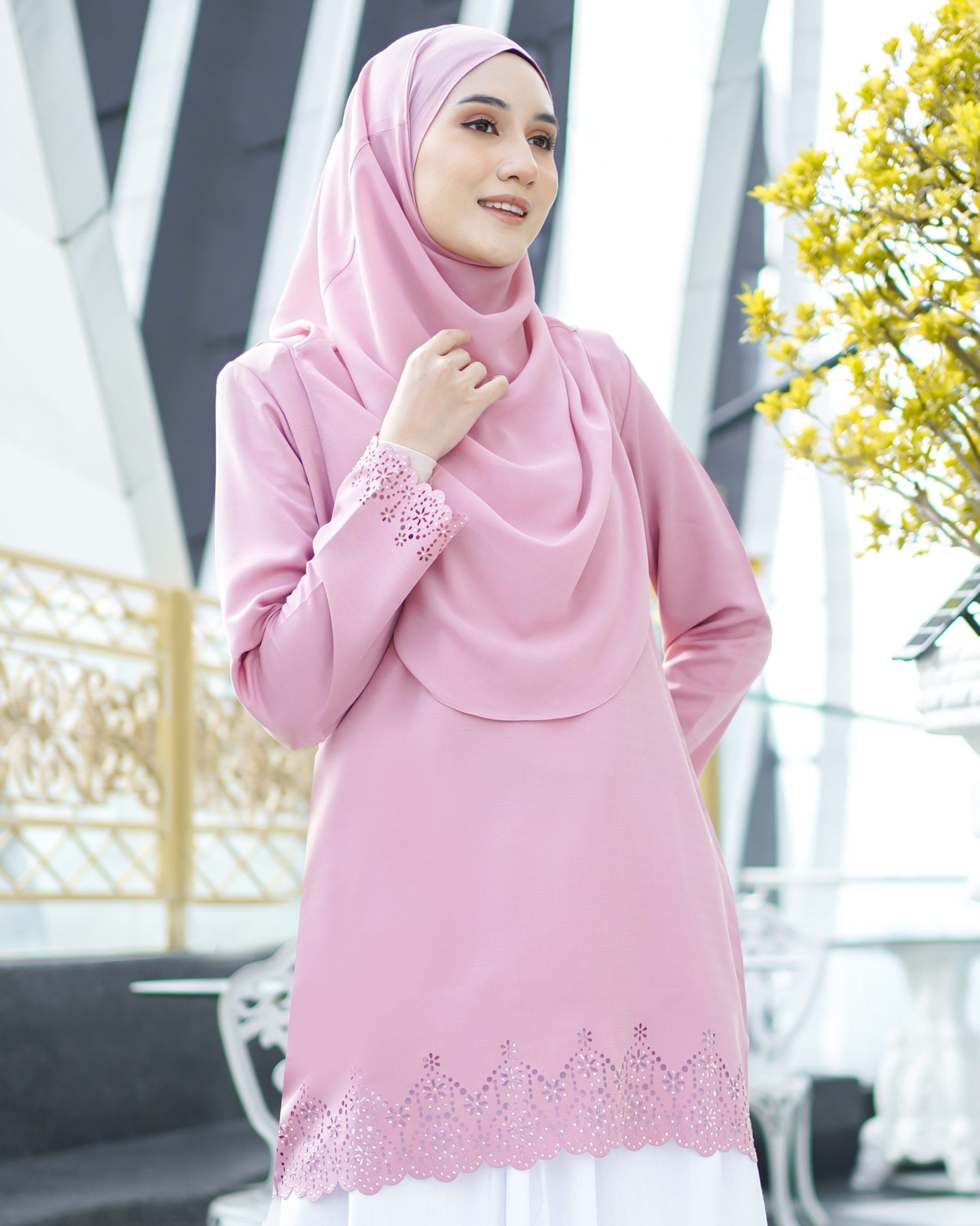 Baju Lasercut Allena - Thulian Pink