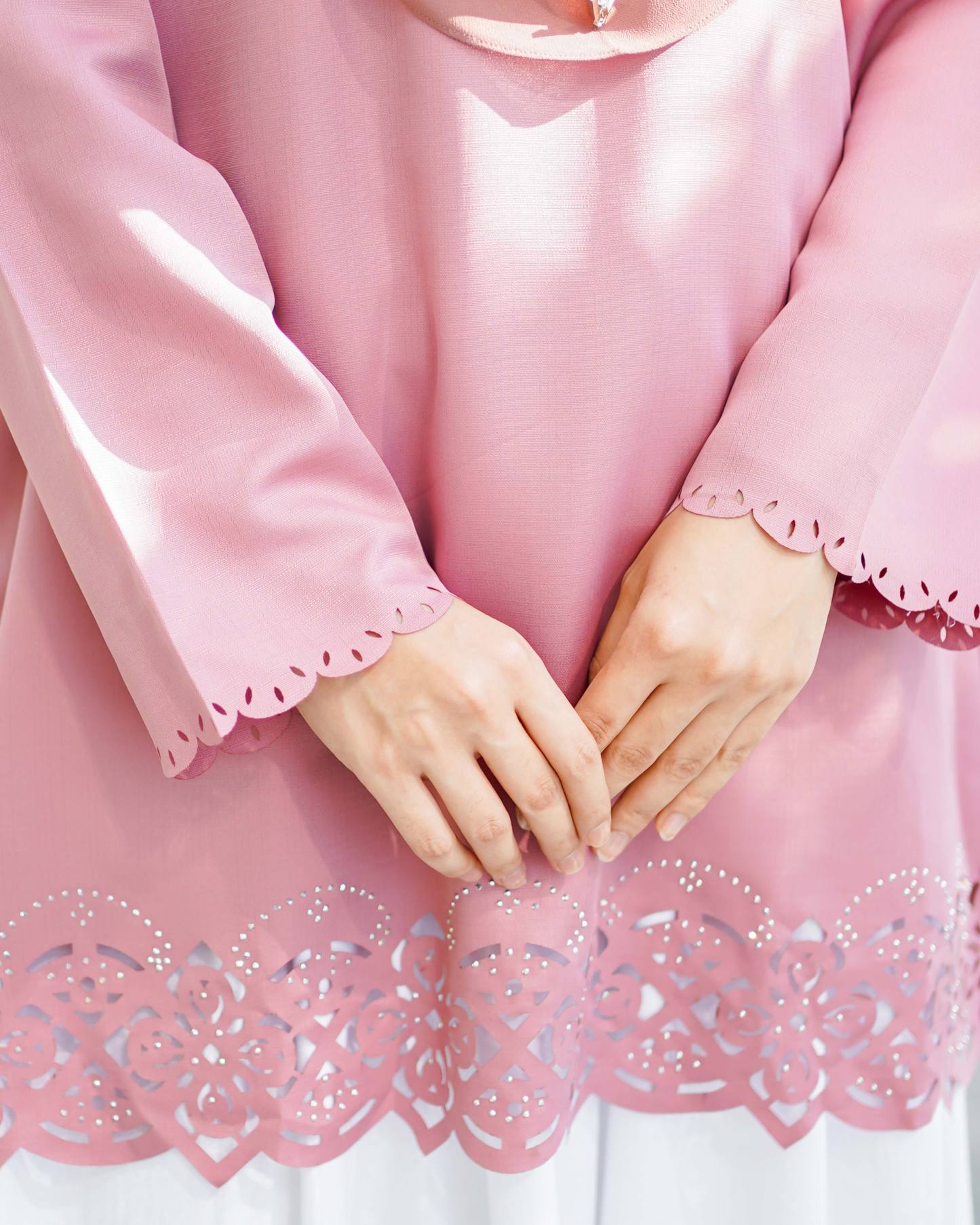 Baju Lasercut Allena - Rose Pink