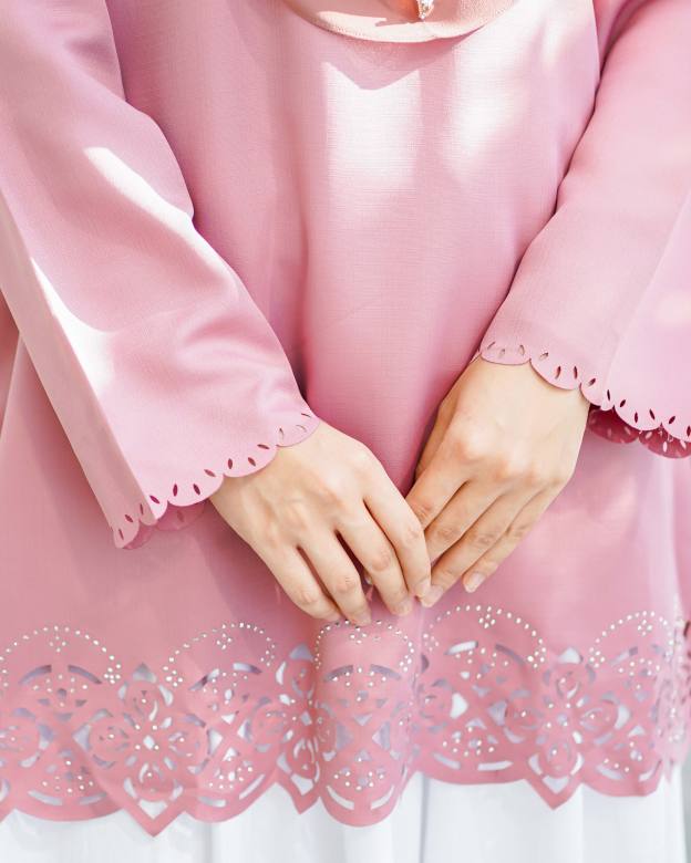 Baju Lasercut Allena - Rose Pink
