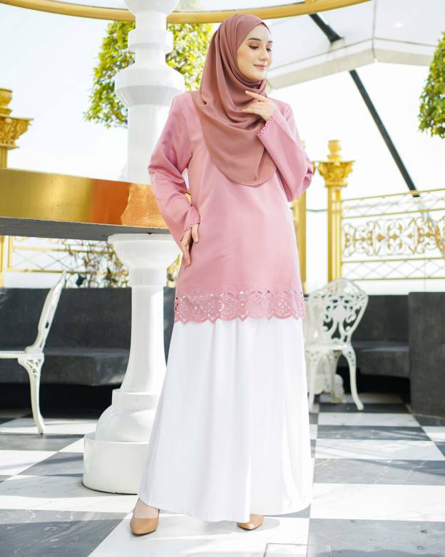 Baju Lasercut Allena - Rose Pink