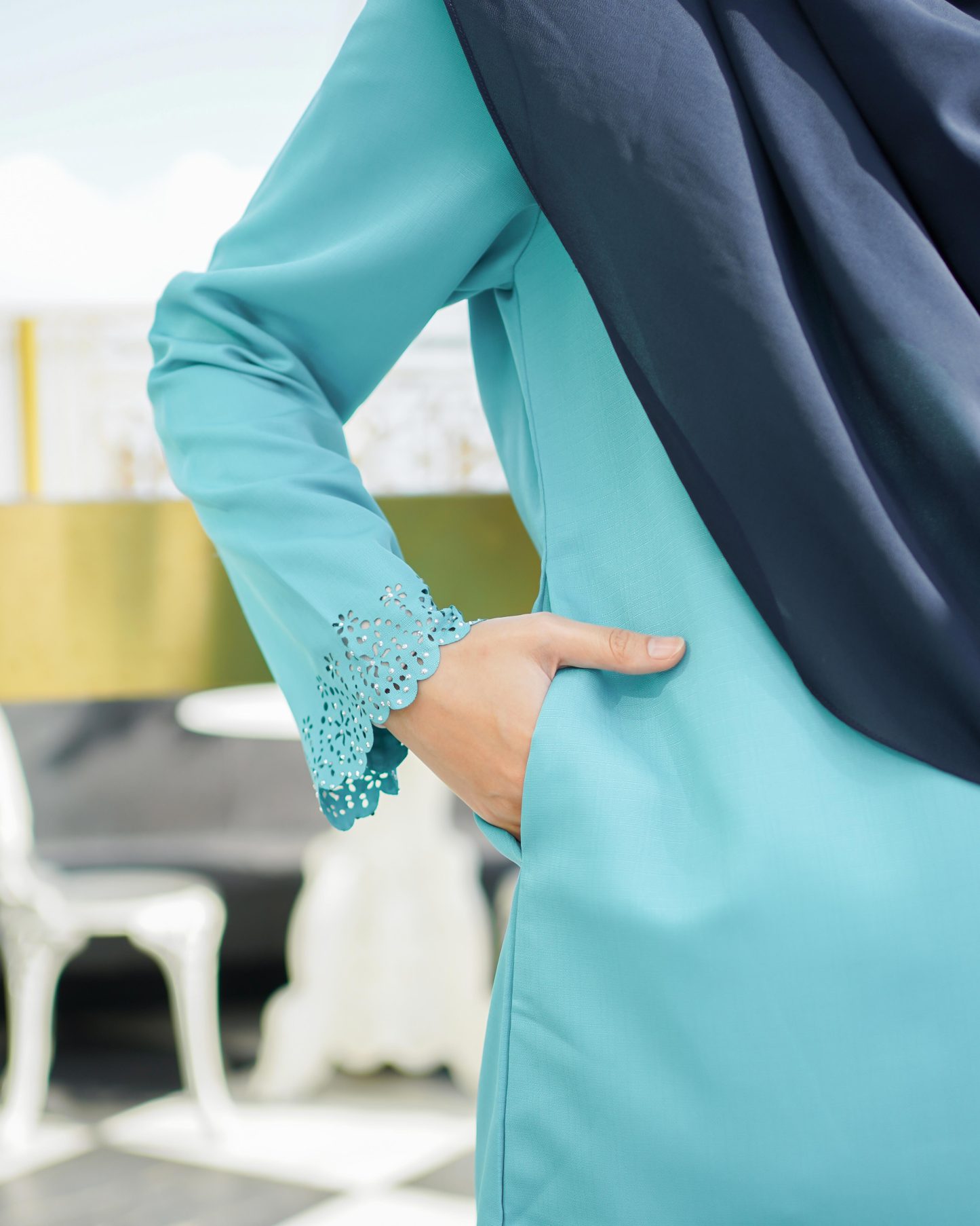 Baju Lasercut Allena - Turquoise