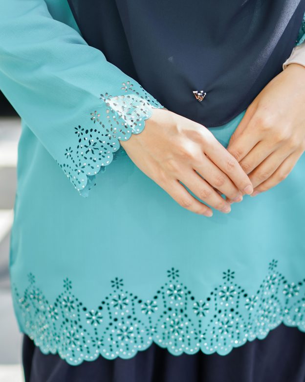 Baju Lasercut Allena - Turquoise
