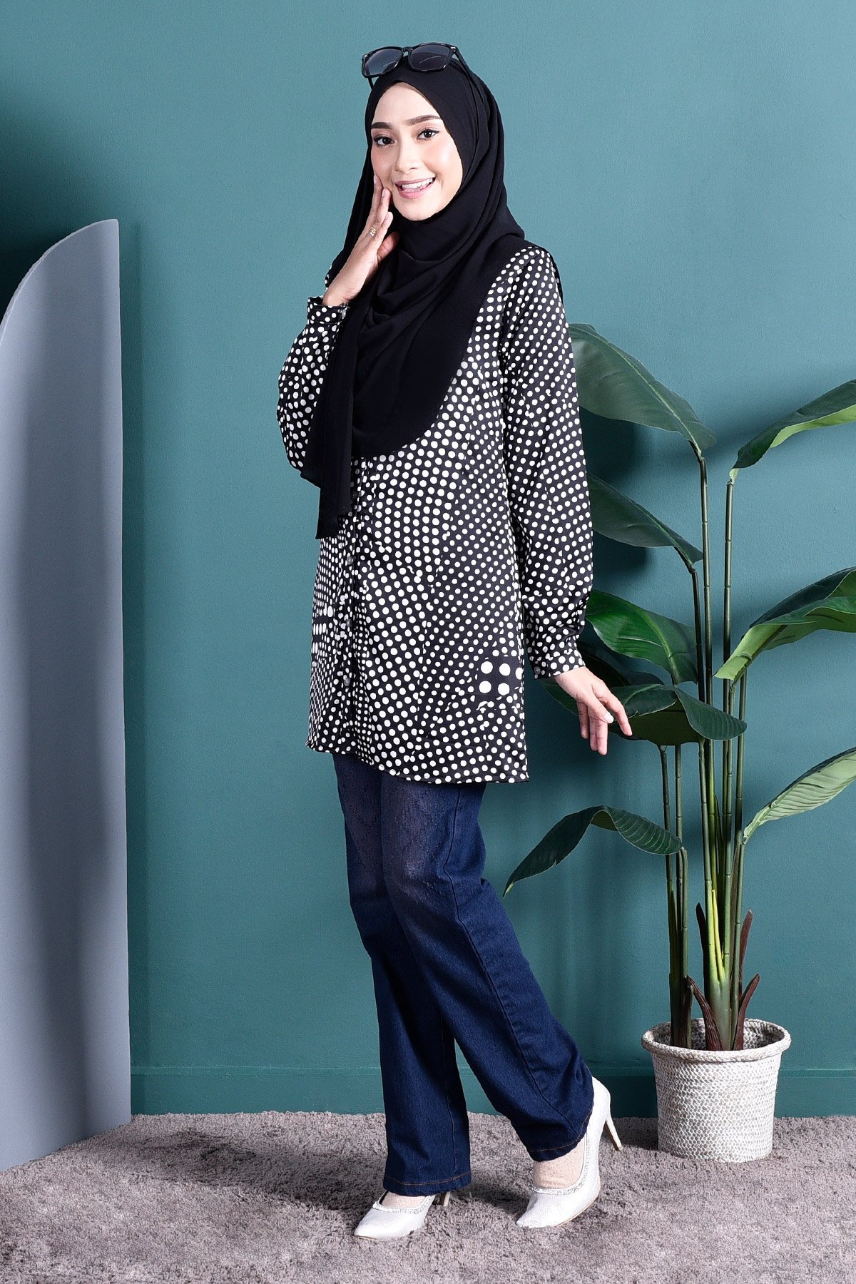 Blouse Amber - Black Dot