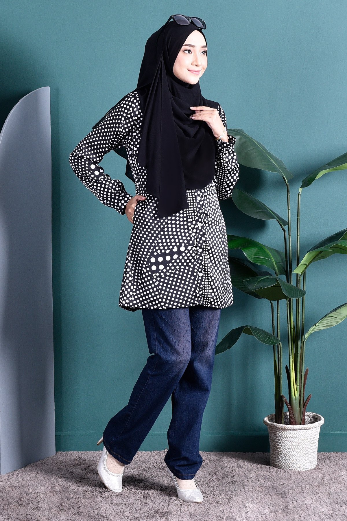 Blouse Amber - Black Dot