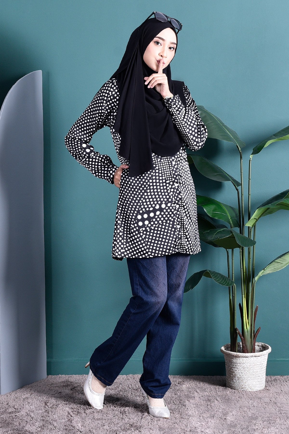 Blouse Amber - Black Dot