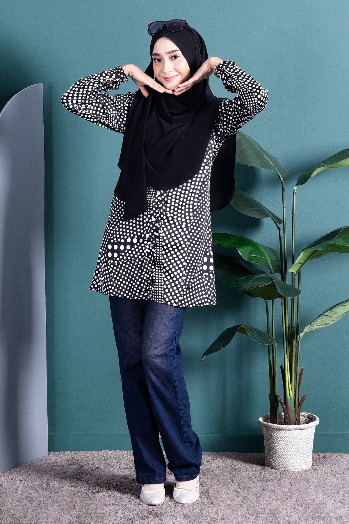 Blouse Amber - Black Dot