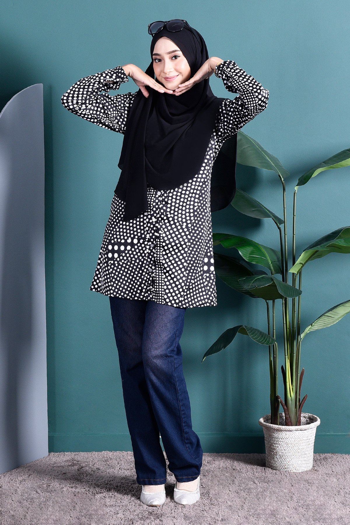 Blouse Amber - Black Dot