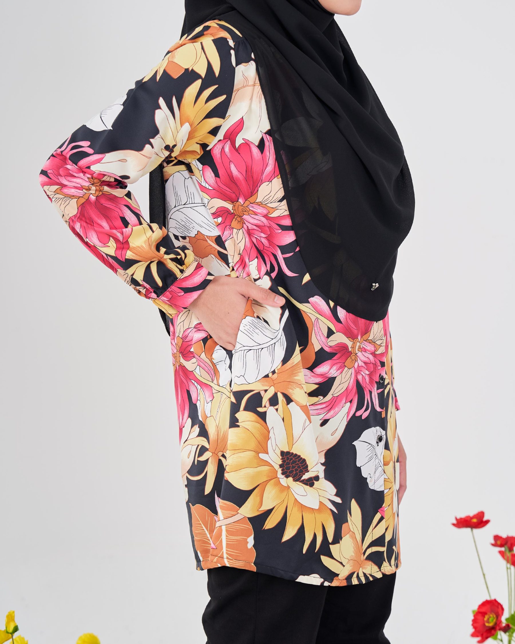 Blouse Button Down Primrose - Daphne Black