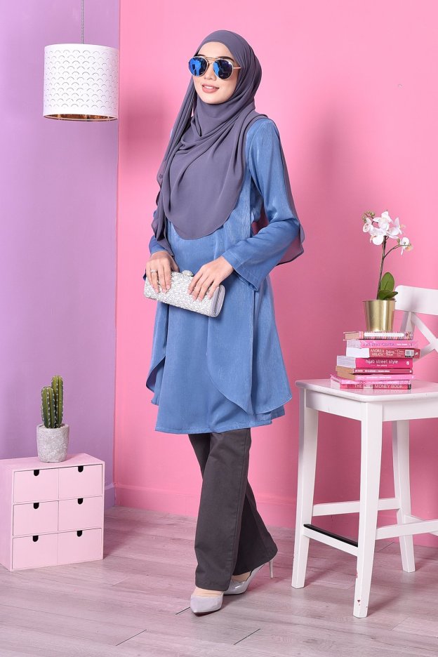 Blouse Cardi Velvety - Blue