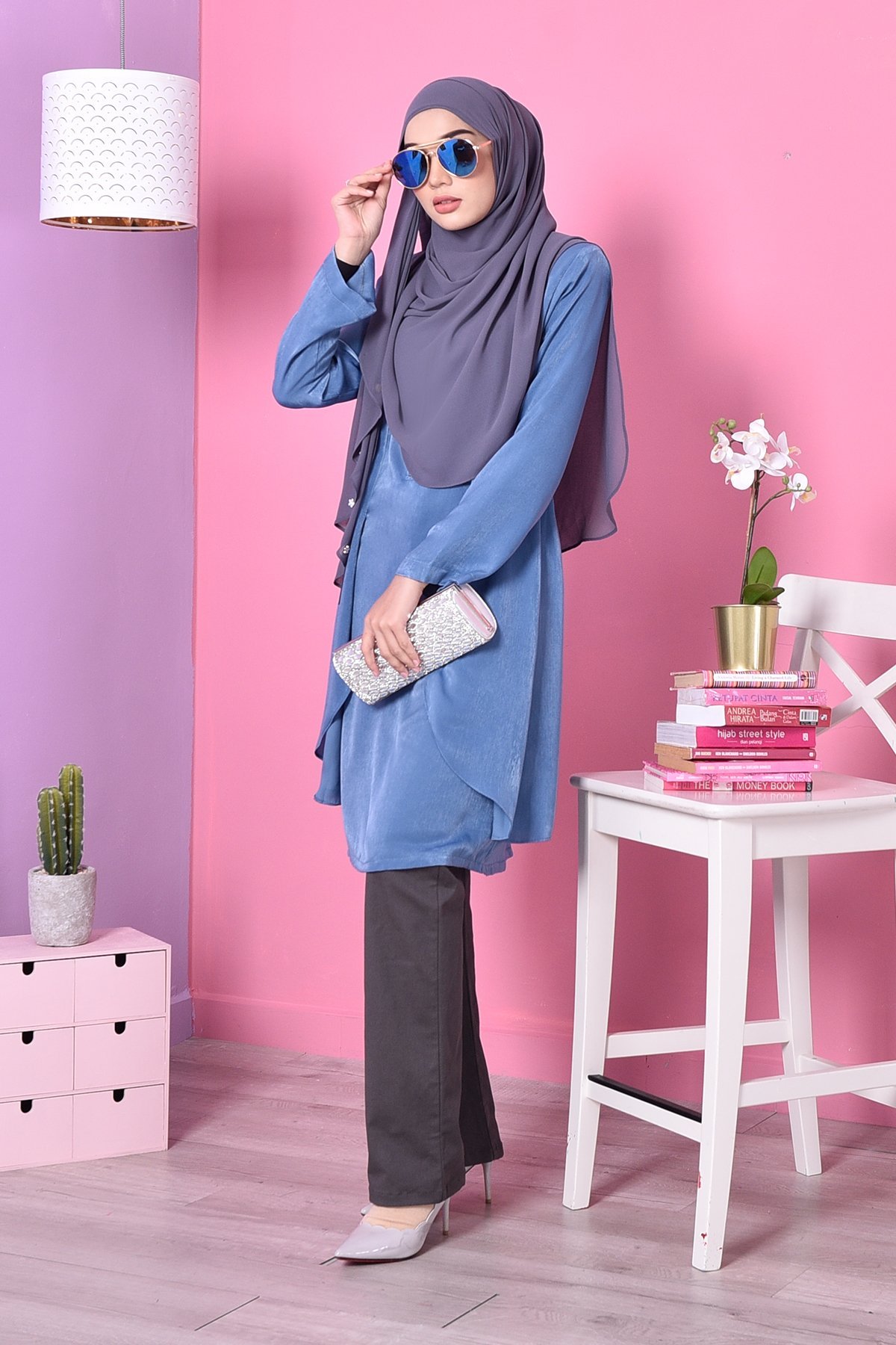 Blouse Cardi Velvety - Blue