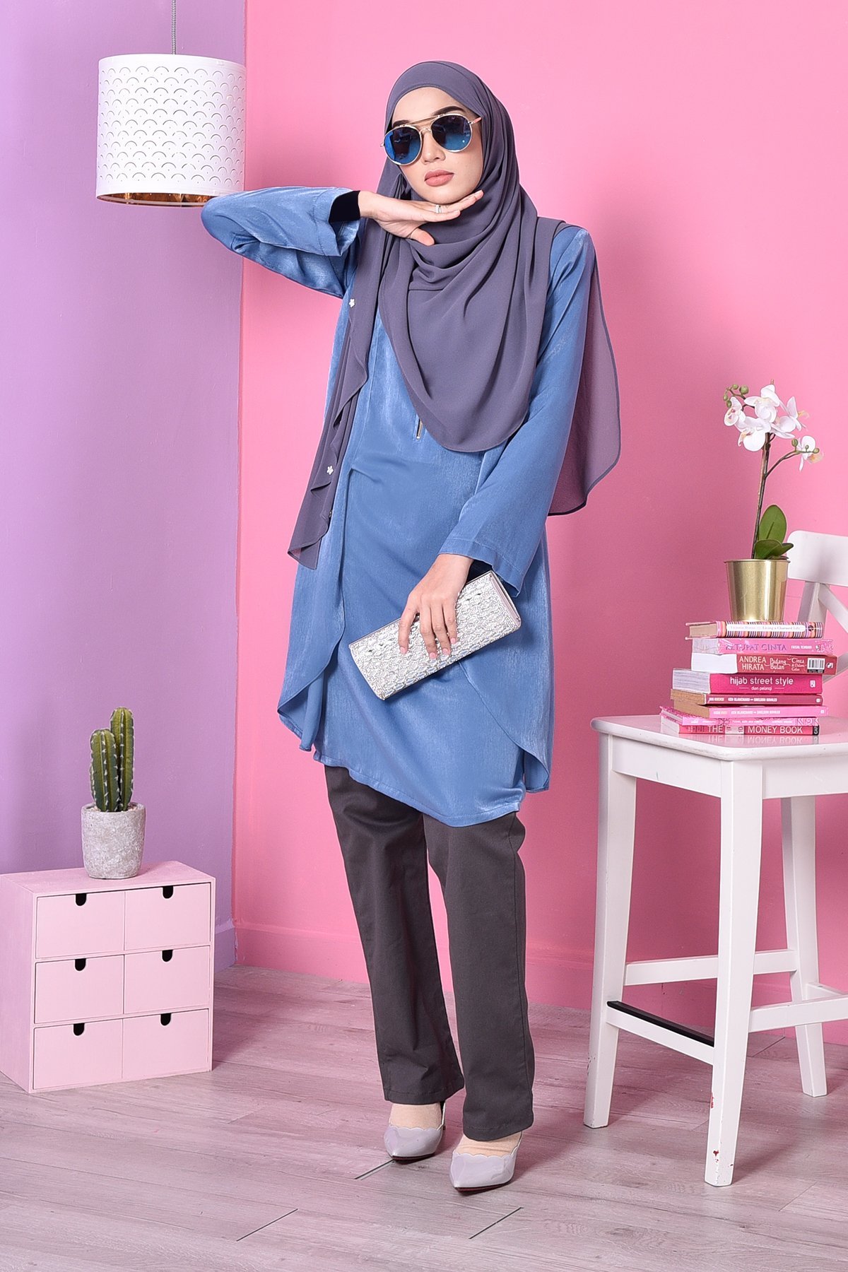 Blouse Cardi Velvety - Blue