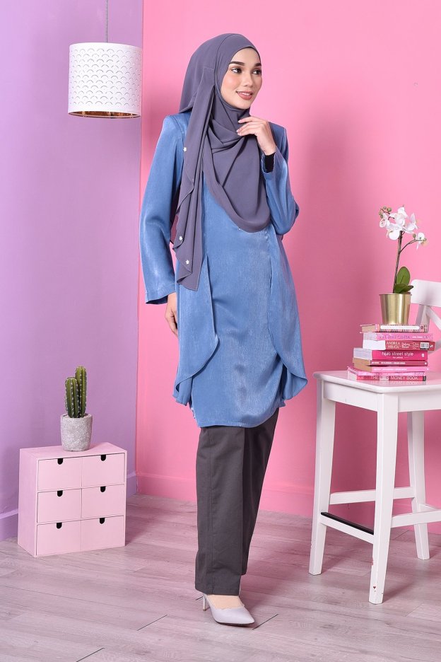 Blouse Cardi Velvety - Blue