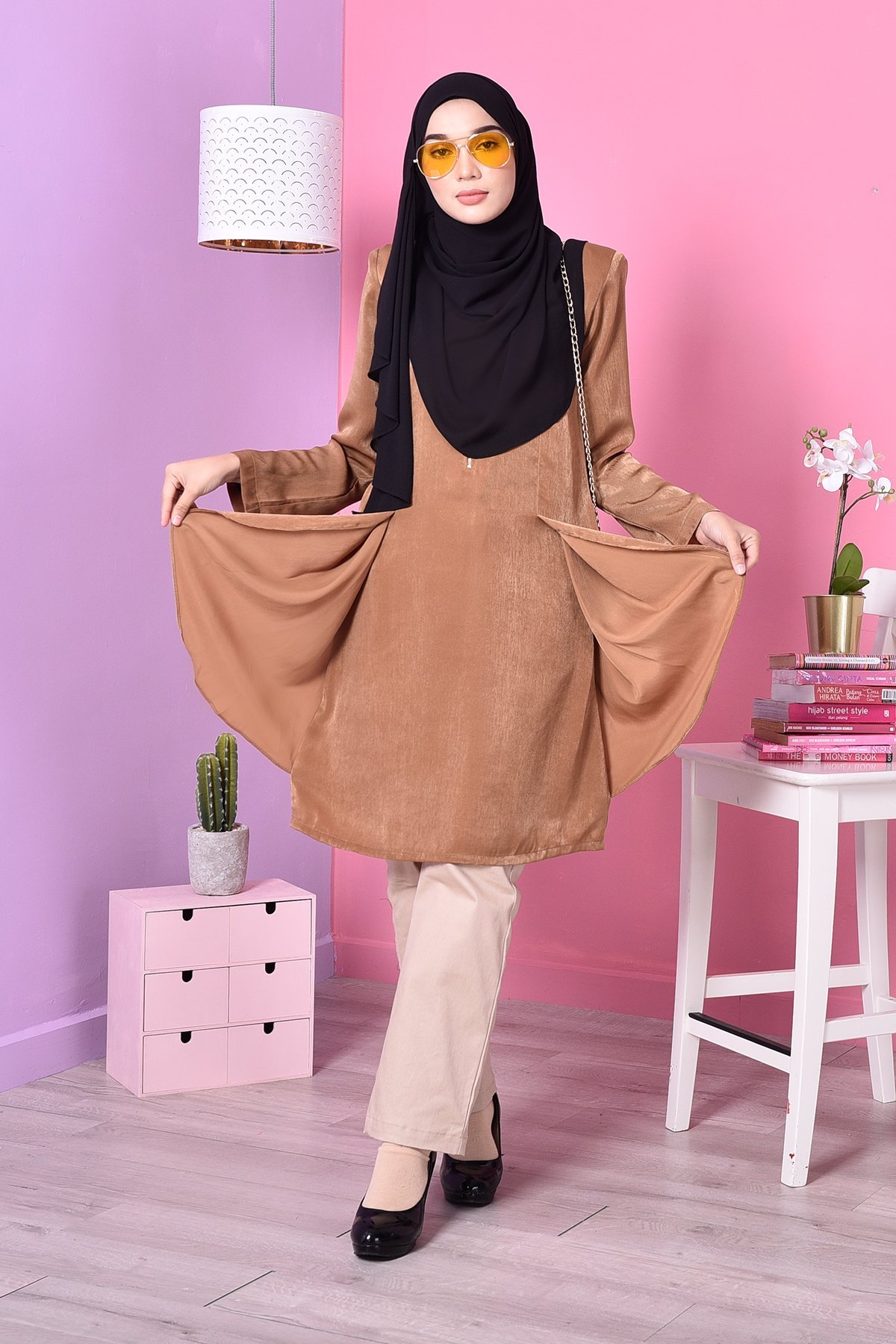 Blouse Cardi Velvety - Brown
