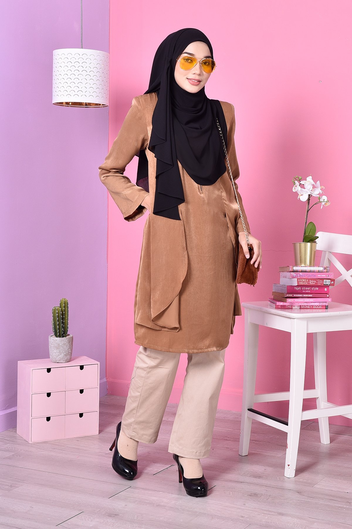 Blouse Cardi Velvety - Brown