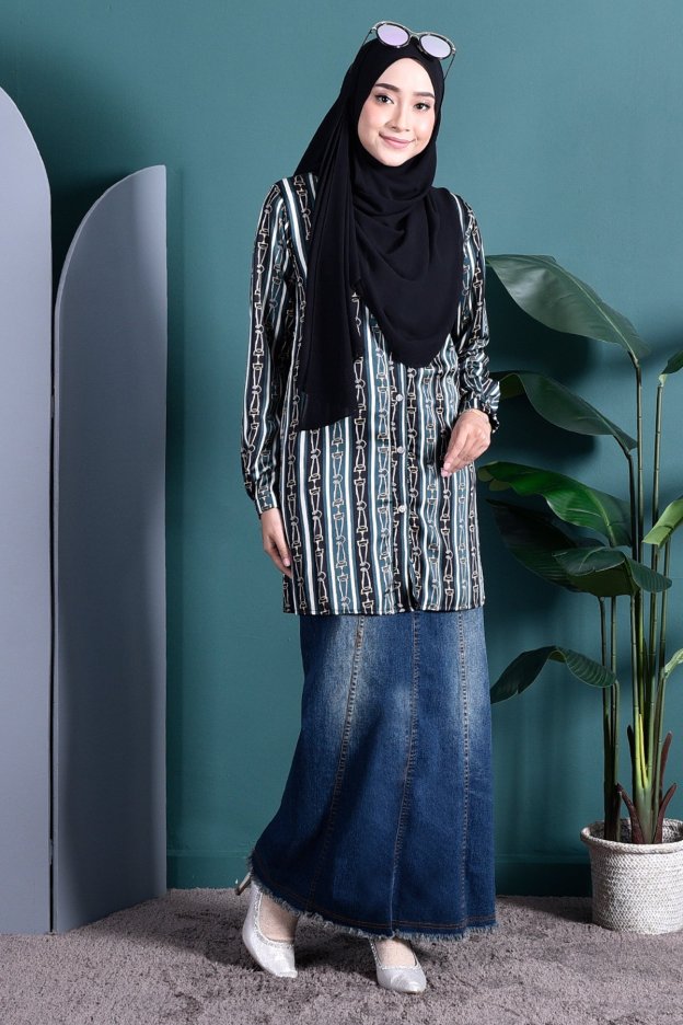 Blouse Coco Chain - Teal Green