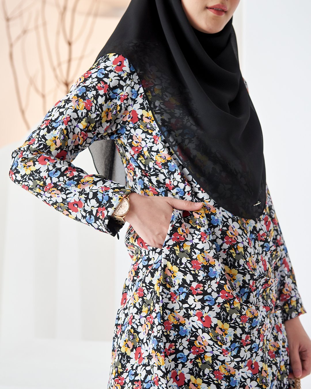 Blouse Cliona - Floral Black