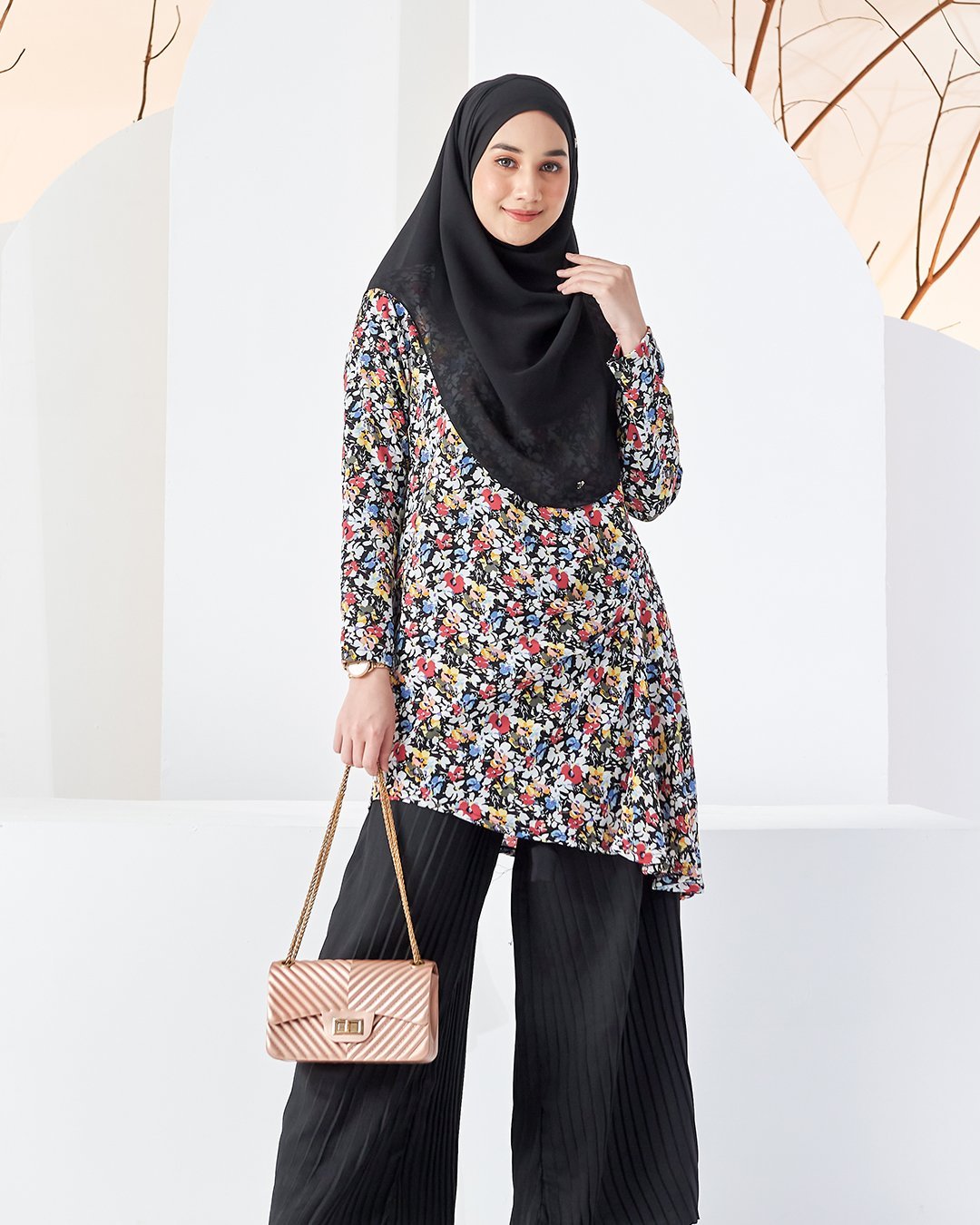 Blouse Cliona - Floral Black
