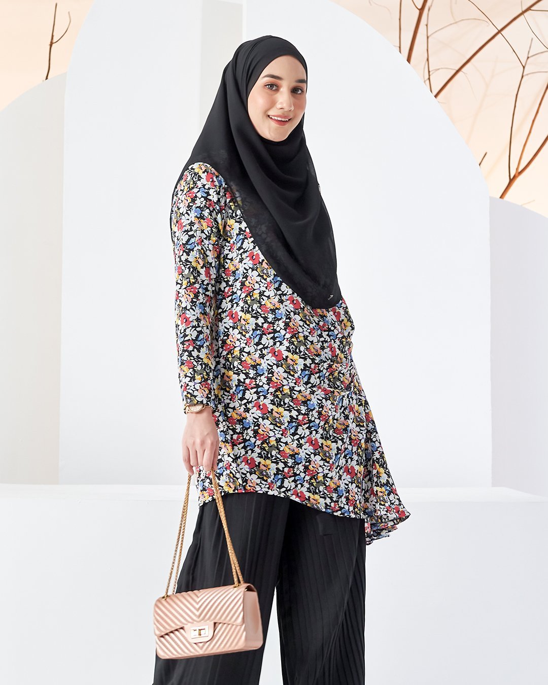 Blouse Cliona - Floral Black