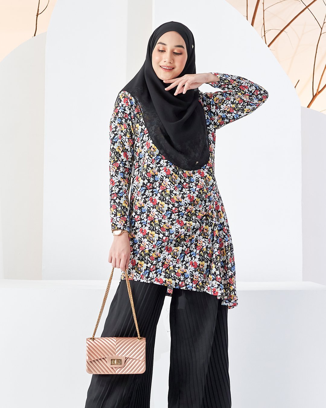 Blouse Cliona - Floral Black