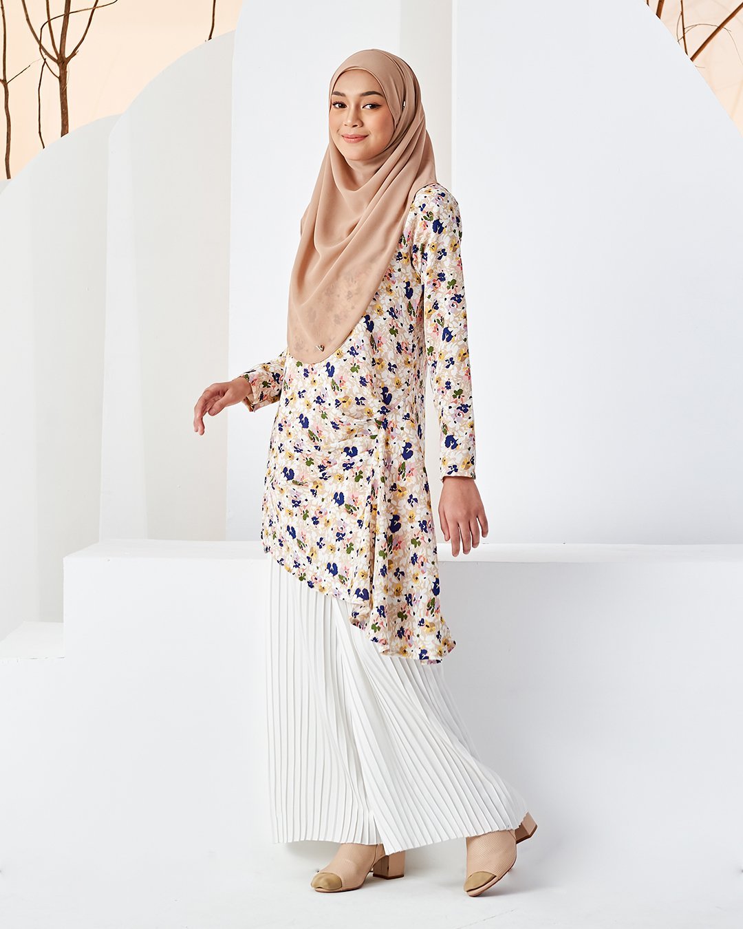 Blouse Cliona - Floral Peach