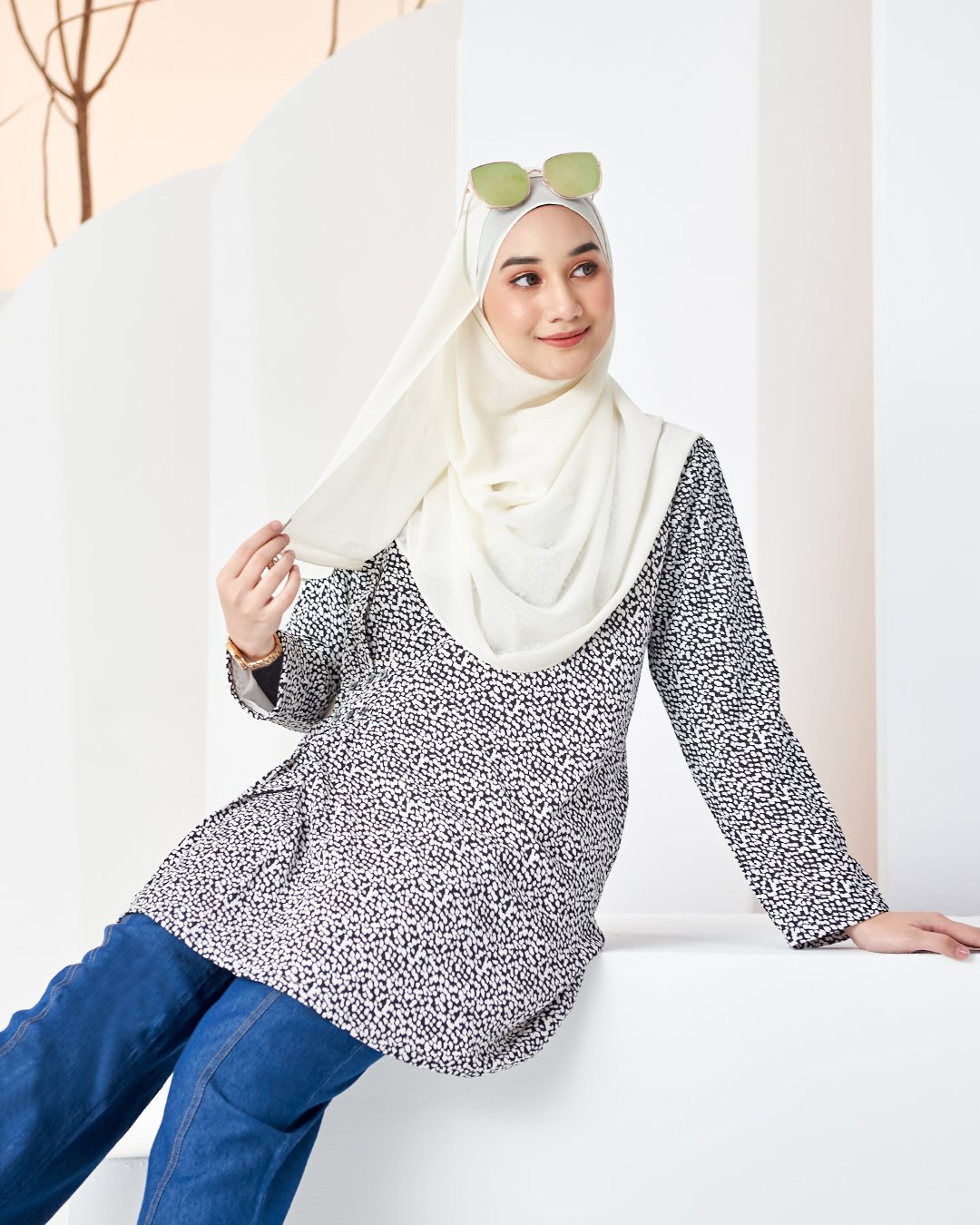 Blouse Colleen - Dalmatians White
