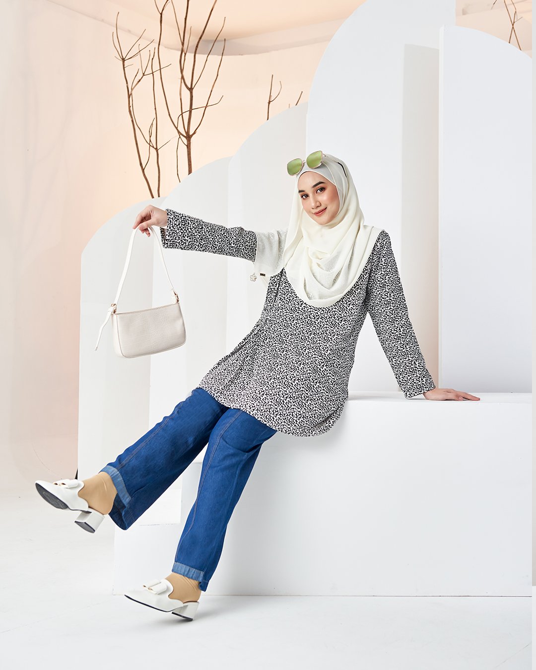 Blouse Colleen - Dalmatians White