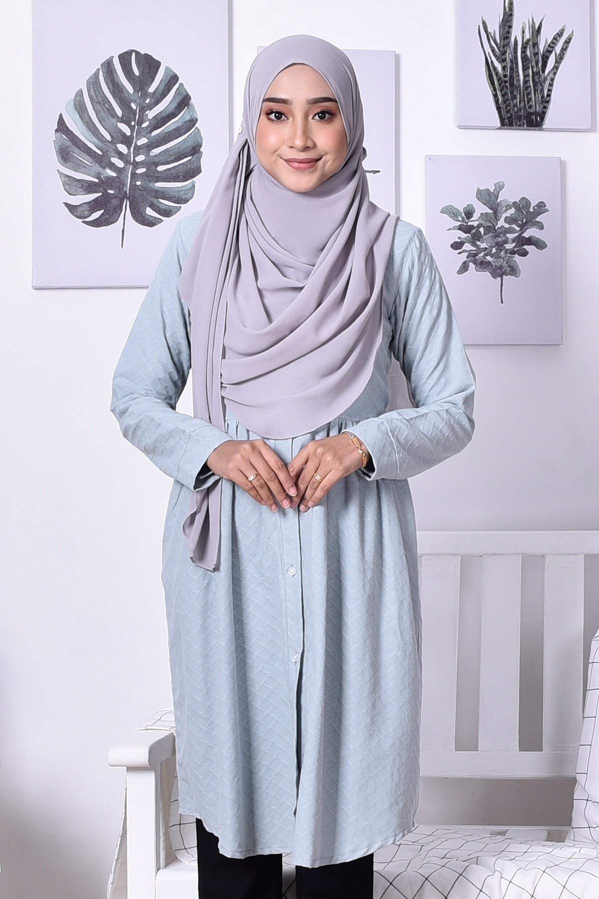 Blouse Cotton Amara - Pigeon Blue