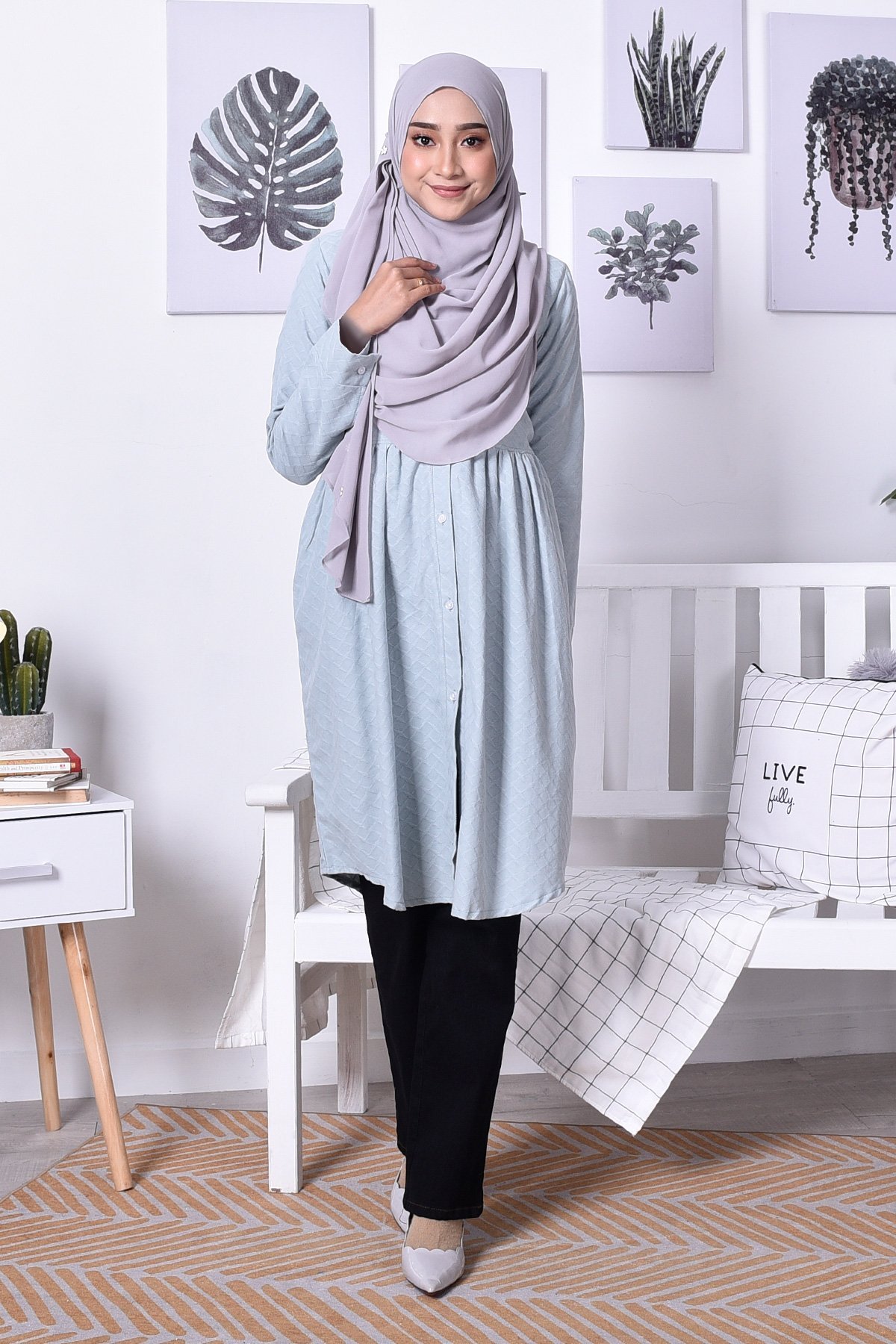 Blouse Cotton Amara - Pigeon Blue