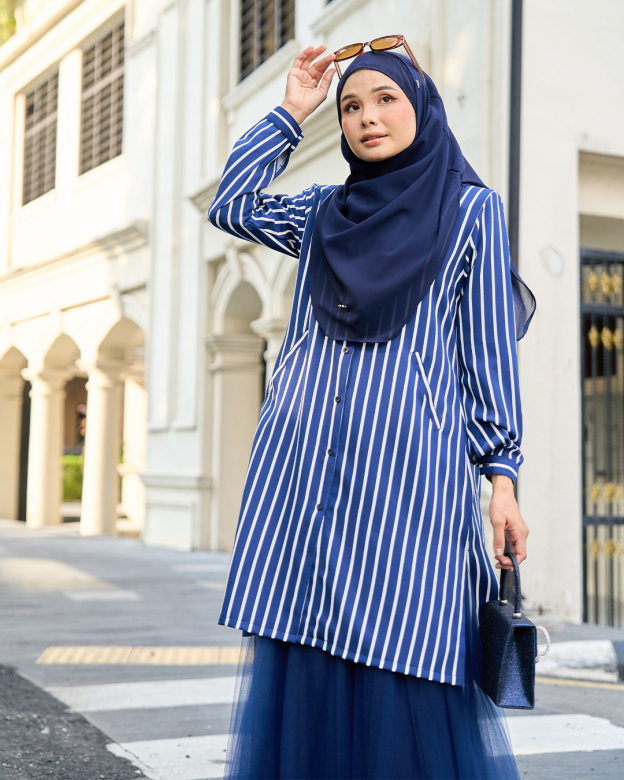 Blouse Darisa Stripe - Midnight Blue
