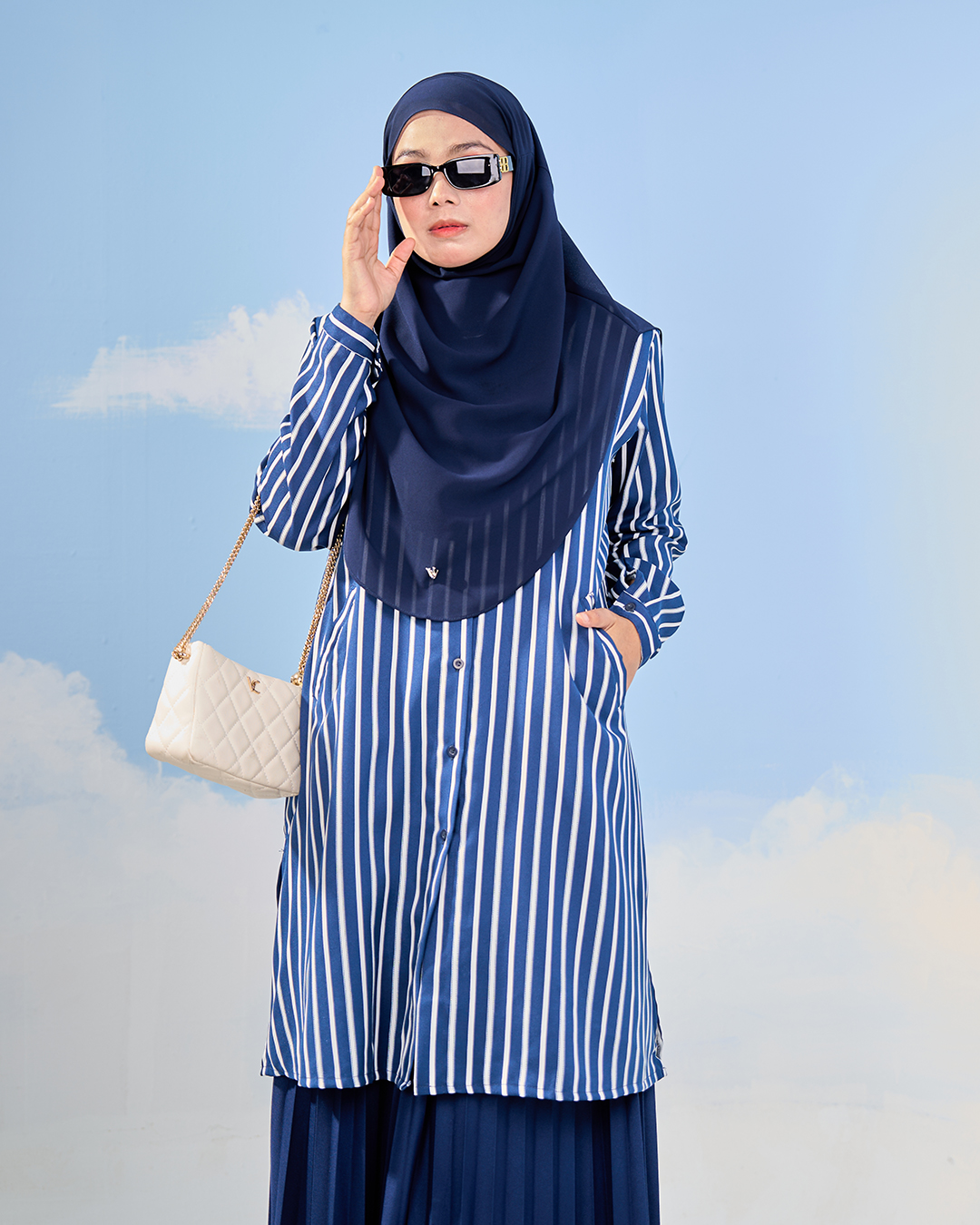 Blouse Darisa Stripe - Nova Navy