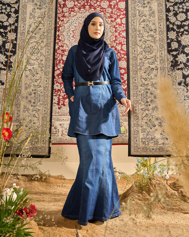 Blouse Denim Delisa Patch Pocket - Denim Blue