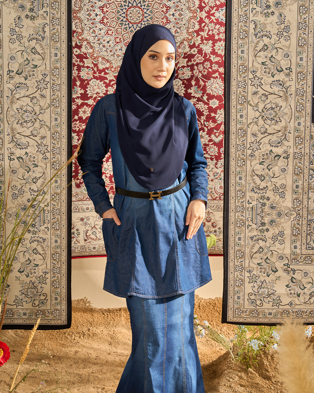 Blouse Denim Delisa Patch Pocket - Denim Blue