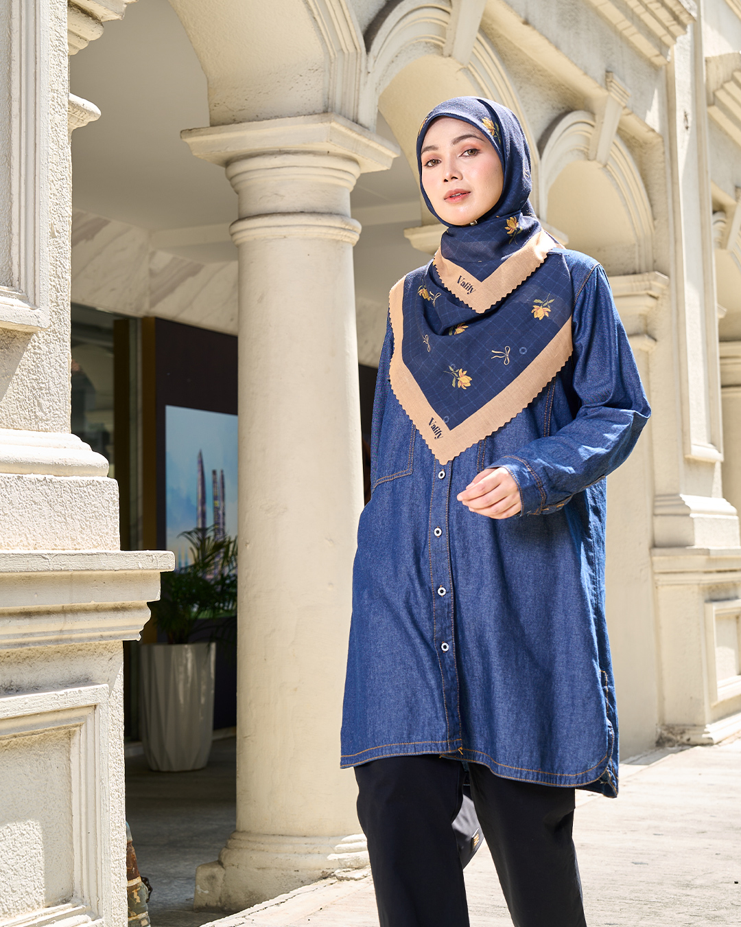 Blouse Denim Jeans Aralyn