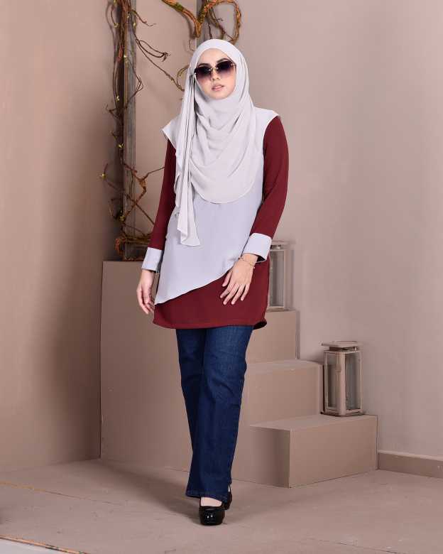 Blouse Duo Fendy II - Maroon