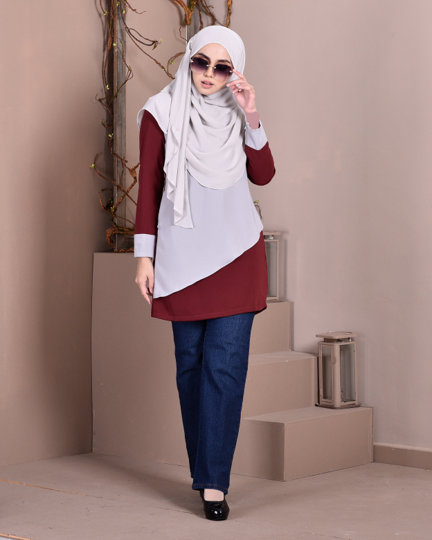 Blouse Duo Fendy II - Maroon