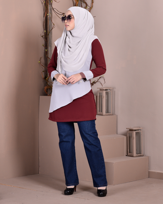 Blouse Duo Fendy II - Maroon