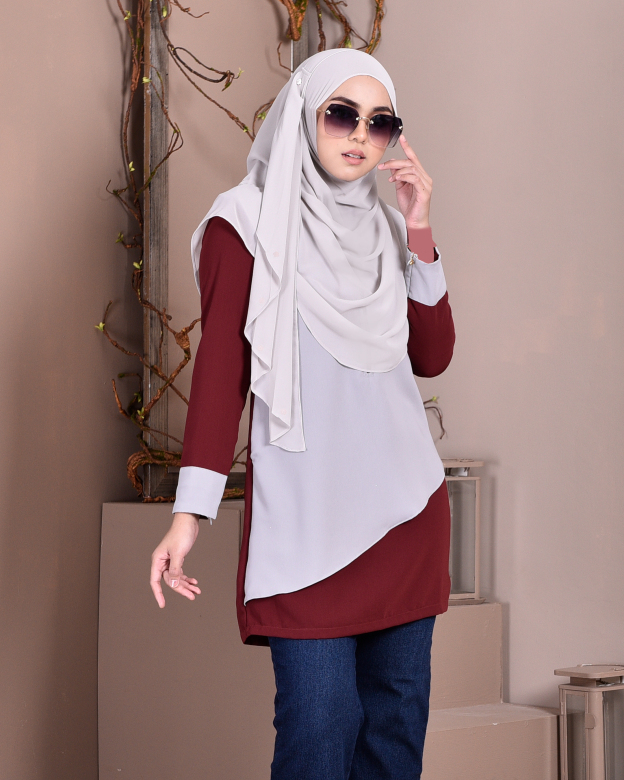 Blouse Duo Fendy II - Maroon
