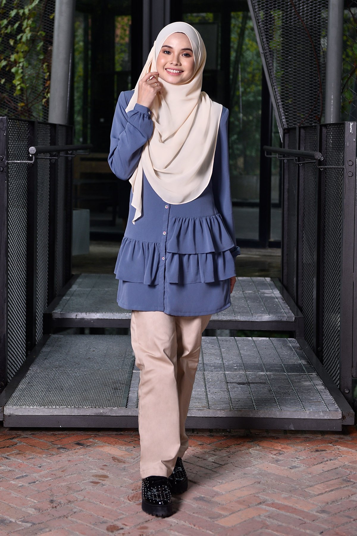 Blouse Farha - Dusty Blue