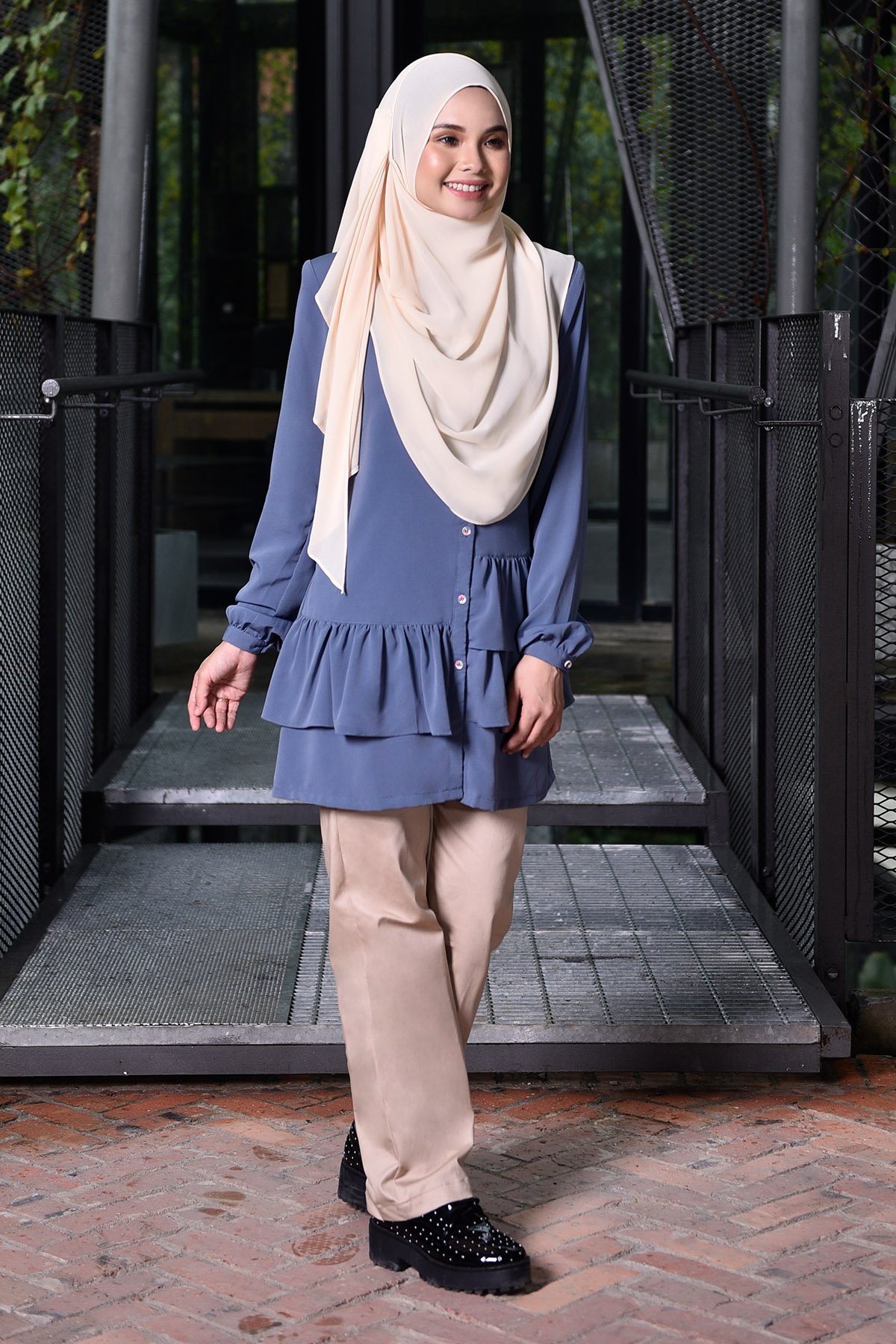 Blouse Farha - Dusty Blue