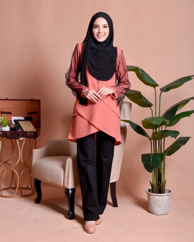 Blouse Lace Hanaa - Juice Orange